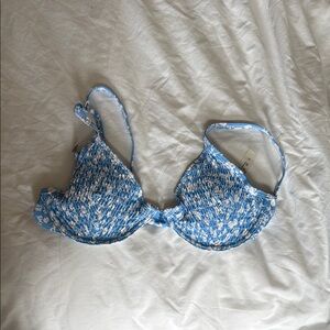 Blue Floral Bikini Top